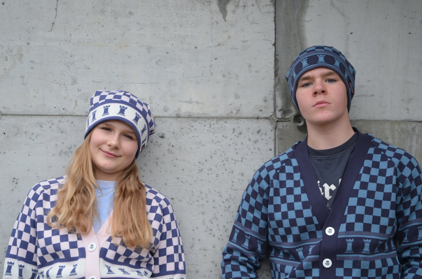 Blue Checkered Beanie