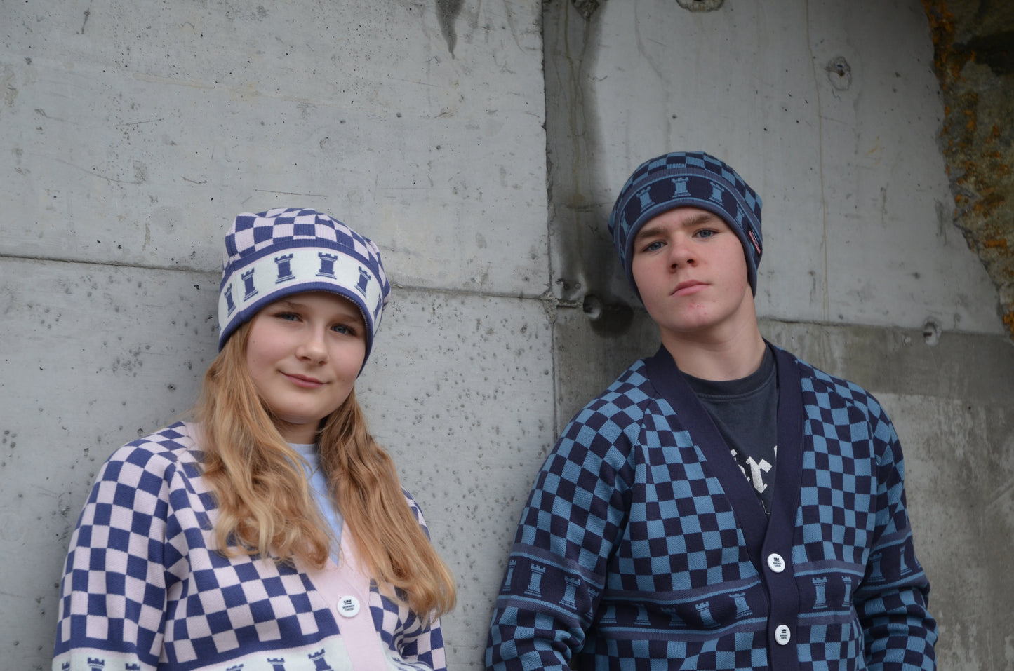 Blue Checkered Beanie